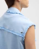 Image 6 of 7: Cinq a Sept Vera Sleeveless Frayed Jacket