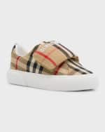 Image 9 of 10: Burberry Kid's James Check-Print Sneakers, Toddlers/Kids