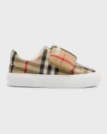 Image 6 of 10: Burberry Kid's James Check-Print Sneakers, Toddlers/Kids
