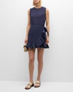 Image 2 of 6: Cinq a Sept Mahlia Sleeveless Wrap-Skirt Mini Dress