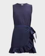 Image 1 of 6: Cinq a Sept Mahlia Sleeveless Wrap-Skirt Mini Dress