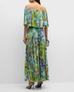 Image 3 of 6: Ungaro Pleated Floral-Print Maxi Skirt
