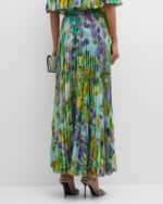Image 4 of 6: Ungaro Pleated Floral-Print Maxi Skirt
