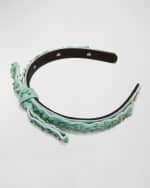 Image 1 of 3: Lele Sadoughi Bardot Beaded Velvet Headband