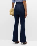 Image 3 of 5: FRAME The Jetset Flare Pintuck Jeans