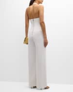 Image 4 of 6: Alice + Olivia Robin Halter Split-Leg Vest Jumpsuit