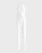 Image 1 of 6: Alice + Olivia Robin Halter Split-Leg Vest Jumpsuit