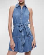 Image 4 of 5: Alice + Olivia Miranda Sleeveless Denim Mini Dress