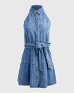 Image 1 of 5: Alice + Olivia Miranda Sleeveless Denim Mini Dress
