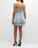 Image 3 of 6: Alice + Olivia Daisy Tiered Ruffle Mini Dress