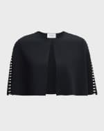 Image 1 of 6: St. John Crystal Embroidered Milano Knit Cape