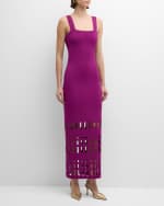 Image 5 of 6: St. John Cutout Milano Knit Sleeveless Gown