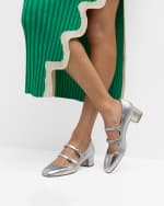 Image 2 of 6: Stuart Weitzman Benni Metallic Mary Jane Pumps