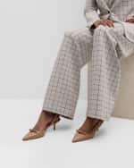 Image 2 of 6: Stuart Weitzman Tully Leather Bow Slingback Pumps