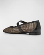Image 3 of 6: Stuart Weitzman Arabella Mesh Mary Jane Ballerina Flats