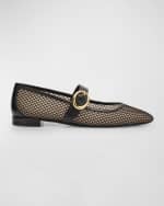 Image 1 of 6: Stuart Weitzman Arabella Mesh Mary Jane Ballerina Flats
