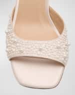 Image 4 of 6: Stuart Weitzman Bliss Pearly Satin Ankle-Strap Sandals