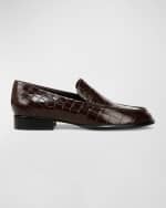 Image 1 of 4: Vince Naomi Croco Embossed Loafers