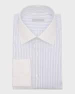Image 1 of 2: Stefano Ricci Men's Cotton Stripe Dress Shirt