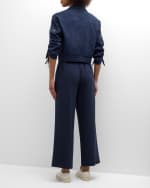 Image 3 of 6: Cinq a Sept Augustine Crepe Cropped Wide-Leg Pants