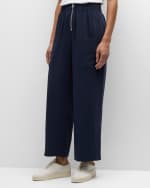 Image 1 of 6: Cinq a Sept Augustine Crepe Cropped Wide-Leg Pants
