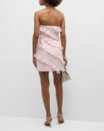 Image 3 of 6: Cinq a Sept Ninette Strapless Asymmetric-Ruffle Mini Dress