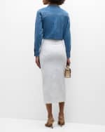 Image 3 of 6: Cinq a Sept Axel Long-Sleeve Topstitched Denim Top