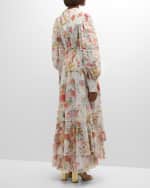 Image 4 of 6: Camilla Floral Cotton Button-Front Maxi Dress with Lace Inserts