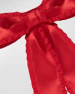 Image 3 of 3: Jennifer Behr Harper Pleated Satin Bow Barrette