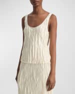 Image 4 of 4: Vince Crushed Bias-Strip Tank Top