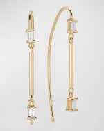 Image 1 of 2: LANA Double Baguette Solo Bar Dangle Hooked On Hoop Earrings