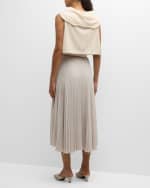 Image 3 of 6: Vince Draped Pleated Midi Skirt