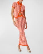 Image 1 of 2: Ronny Kobo Wilkins Stretch Knit Stripe Maxi Skirt