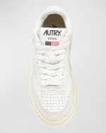 Image 3 of 5: AUTRY Kid's Open Leather Mid Sneakers, Size Toddler/Kids