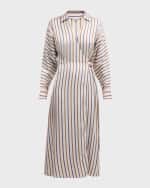 Image 1 of 6: Veronica Beard Noor Striped Wrap Dress