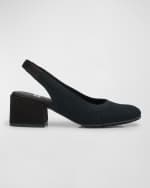 Image 1 of 5: Eileen Fisher Stretch Canvas Slingback Pumps
