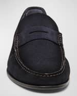 Image 3 of 5: Santoni Men's Ikangia Suede Penny Loafers