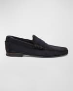 Image 1 of 5: Santoni Men's Ikangia Suede Penny Loafers