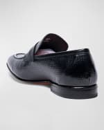 Image 2 of 4: Santoni Men's Gannon Leather Penny Loafers