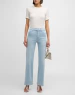 Image 5 of 6: FRAME Crochet-Trim Tee