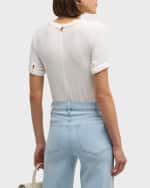 Image 4 of 6: FRAME Crochet-Trim Tee