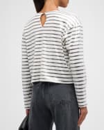 Image 4 of 6: FRAME Stripe Long-Sleeve Sequined Top