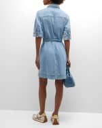 Image 3 of 6: FRAME Belted Denim Shirtdress