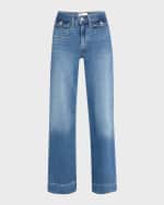 Image 1 of 6: FRAME Patch Pocket Slim Palazzo Jeans