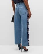 Image 4 of 6: FRAME Le Jane Wide-Leg Crop Crochet Jeans