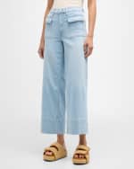 Image 2 of 6: FRAME The 70s Patch Pocket Crop Straight Jeans