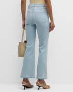 Image 4 of 6: FRAME Le Easy Flare Released Fray Side Slit Jeans