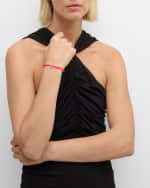 Image 5 of 5: Sydney Evan 14K Yellow Gold Small Carved Diamond Marquise Bezel Turquoise Heart Charm on Hot Pink Opal Beaded Bracelet