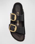 Image 5 of 5: BIRKENSTOCK Arizona Leather Dual-Buckle Slide Sandals