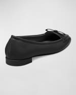 Image 2 of 4: Stuart Weitzman Tully Leather Bow Ballerina Loafers